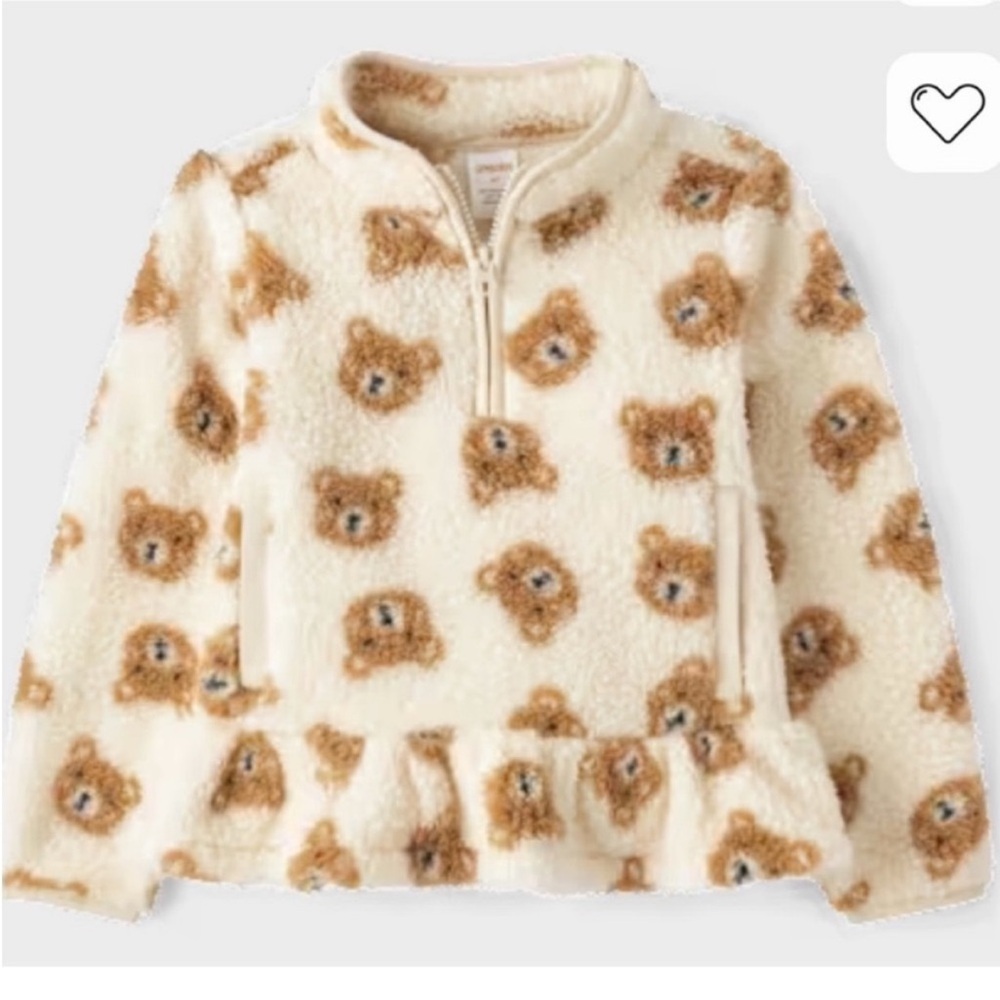 🌟GYMBOREE Bear Sherpa Half-Zip Pullover. Size 12🌟